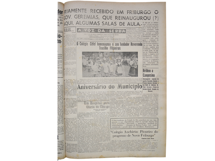 Friamente recebido em Friburgo o governador Geremias Foto de capa